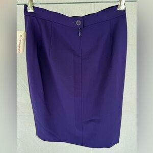 NWT Vintage Escada Margaretha Ley Plum Wool Stretch Pencil Skirt Size 36